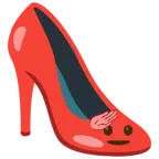 Stöckelschuh + salutierendes Gesicht