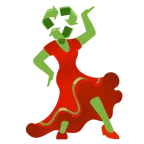 Stöckelschuh + Recycling-Symbol