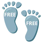 impronta di piedi + pulsante FREE