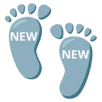impronta di piedi + pulsante NEW