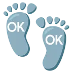 impronta di piedi + pulsante OK