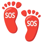 impronta di piedi + pulsante SOS