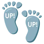 impronta di piedi + pulsante UP!