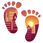 impronta di piedi + tramonto