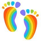 impronta di piedi + arcobaleno