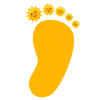 impronta di piedi + faccina sole