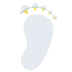 impronta di piedi + fulmini
