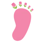 impronta di piedi + tulipano