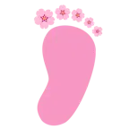 impronta di piedi + fiore di ciliegio