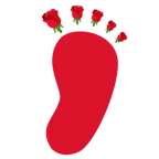 impronta di piedi + rosa