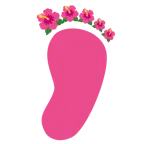 impronta di piedi + ibisco