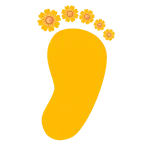 impronta di piedi + fiore