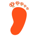 impronta di piedi + fungo