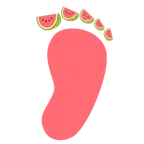 impronta di piedi + anguria