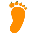 impronta di piedi + mandarino
