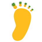 impronta di piedi + ananas
