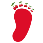 impronta di piedi + ciliegie