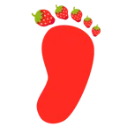 impronta di piedi + fragola