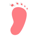 impronta di piedi + caramella