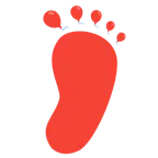 impronta di piedi + palloncino