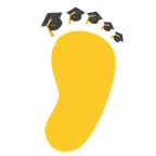 impronta di piedi + cappello da laureato