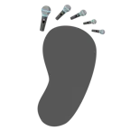 impronta di piedi + microfono