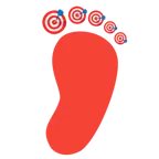 impronta di piedi + bersaglio