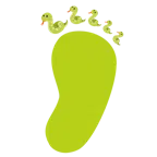 impronta di piedi + serpente
