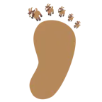 impronta di piedi + capra