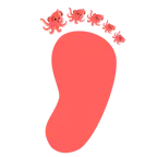 impronta di piedi + polpo