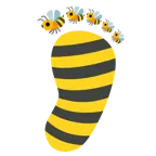 impronta di piedi + ape