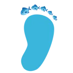 impronta di piedi + pesce