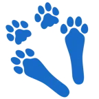 impronta di piedi + muso di coniglio