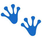 impronta di piedi + rana