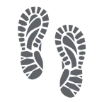 impronta di piedi + scarpa sportiva