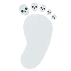 impronta di piedi + teschio