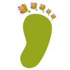 impronta di piedi + mazzo di fiori