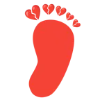 impronta di piedi + cuore infranto