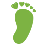 impronta di piedi + cuore verde
