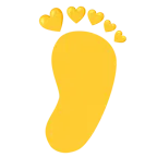 impronta di piedi + cuore giallo