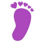 impronta di piedi + cuore viola