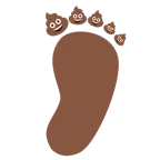 impronta di piedi + cacca