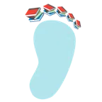 impronta di piedi + libri