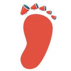 impronta di piedi + megafono
