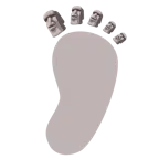 impronta di piedi + Moai