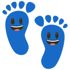 impronta di piedi + faccina con sorriso e occhi spalancati