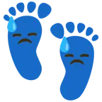 impronta di piedi + faccina abbattuta sudata