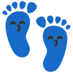 impronta di piedi + faccina che bacia con occhi sorridenti