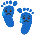 impronta di piedi + faccina delusa ma sollevata
