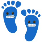 impronta di piedi + faccina con smorfia